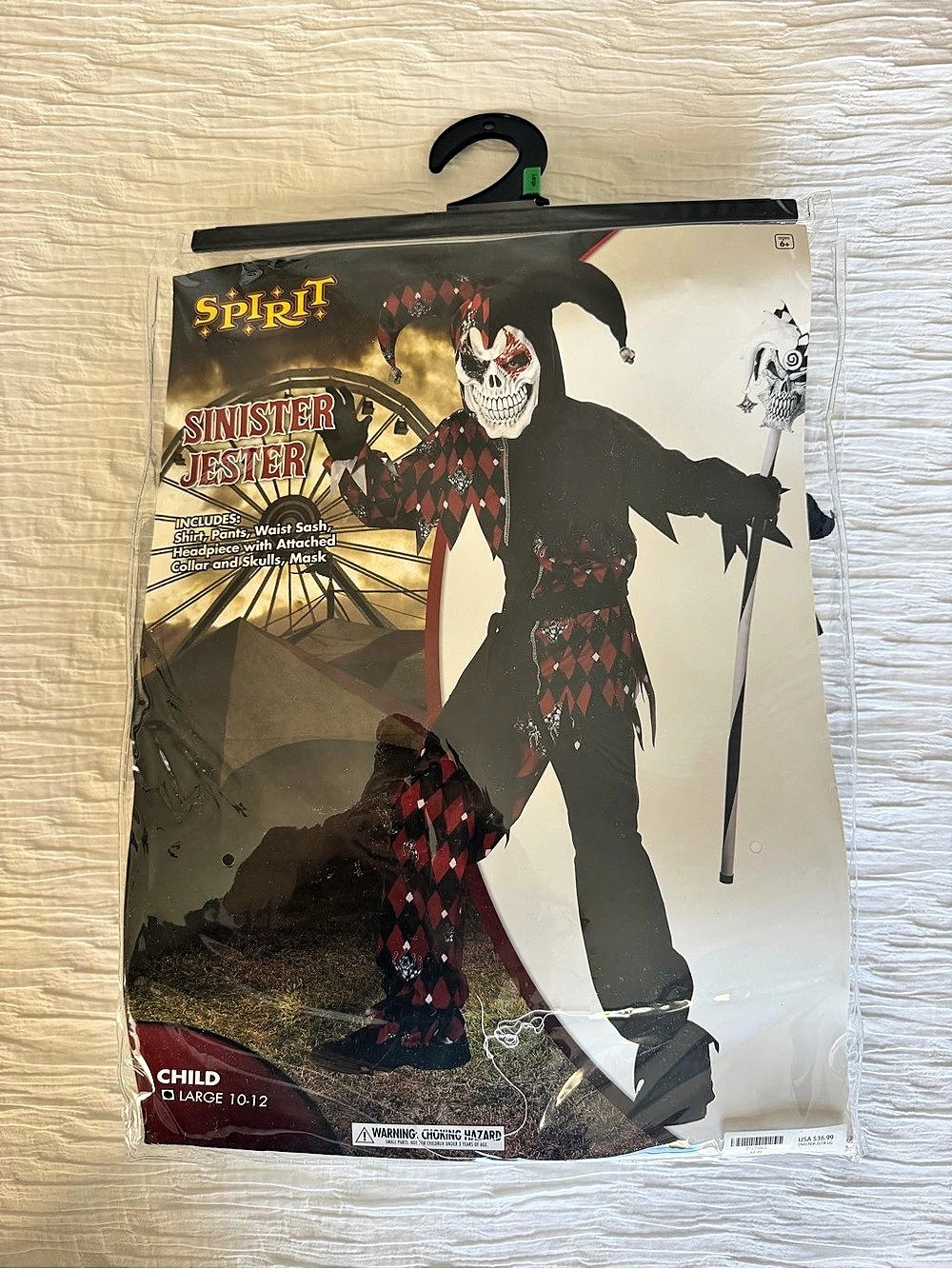 Spirit Halloween Sinister Jester Costume Boys Large 10-12